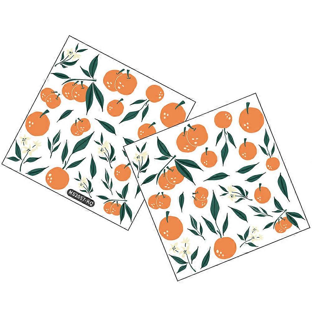 Creative Leaf Wall Stickers, 2 Sheets, Fruit Decorative Wallpaper for Nursery Room Art, Easy Apply and Remove Home Decoration