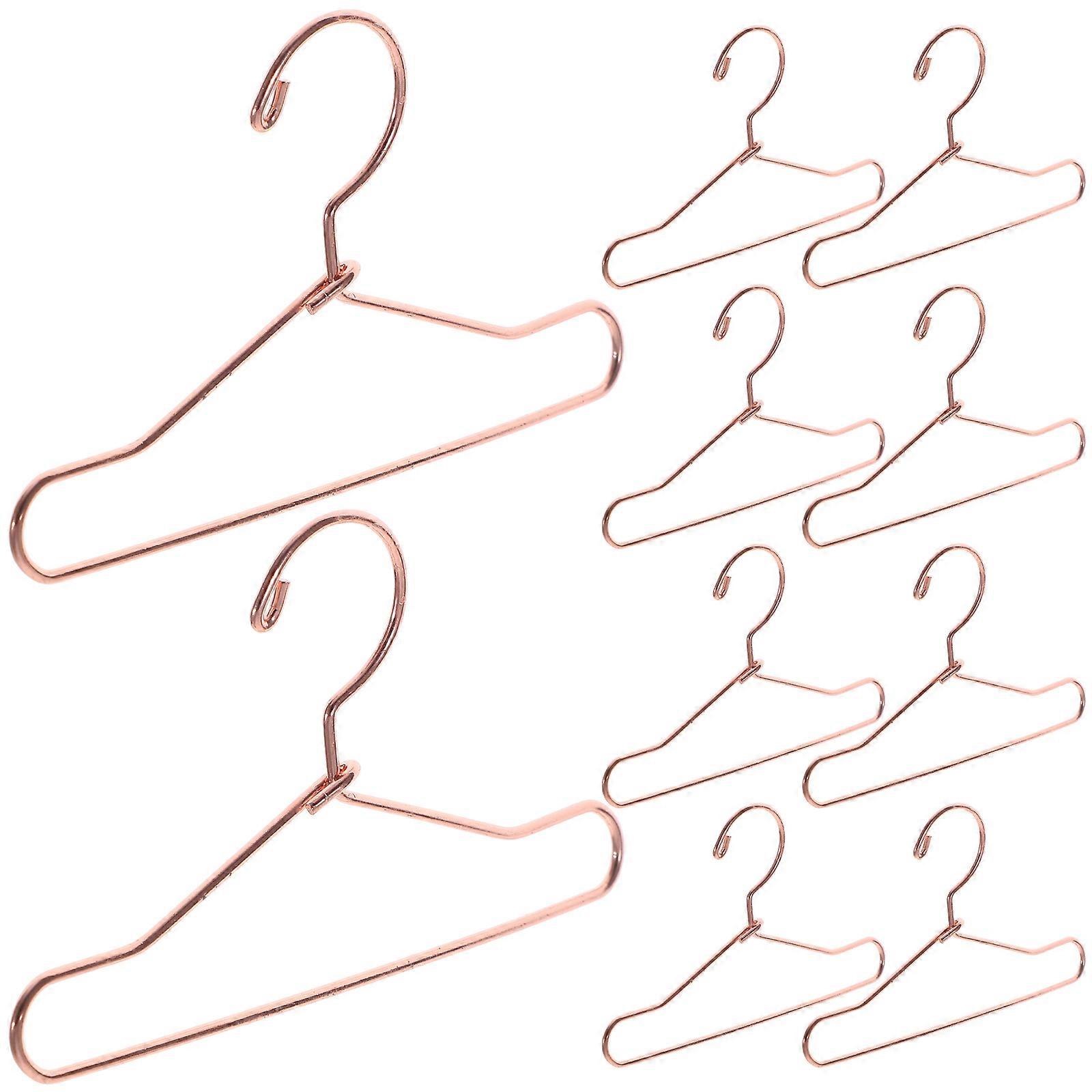 10pcs Mini Metal Doll Hangers for Wardrobe Closet Organization – Smooth Surface Display and Decoration