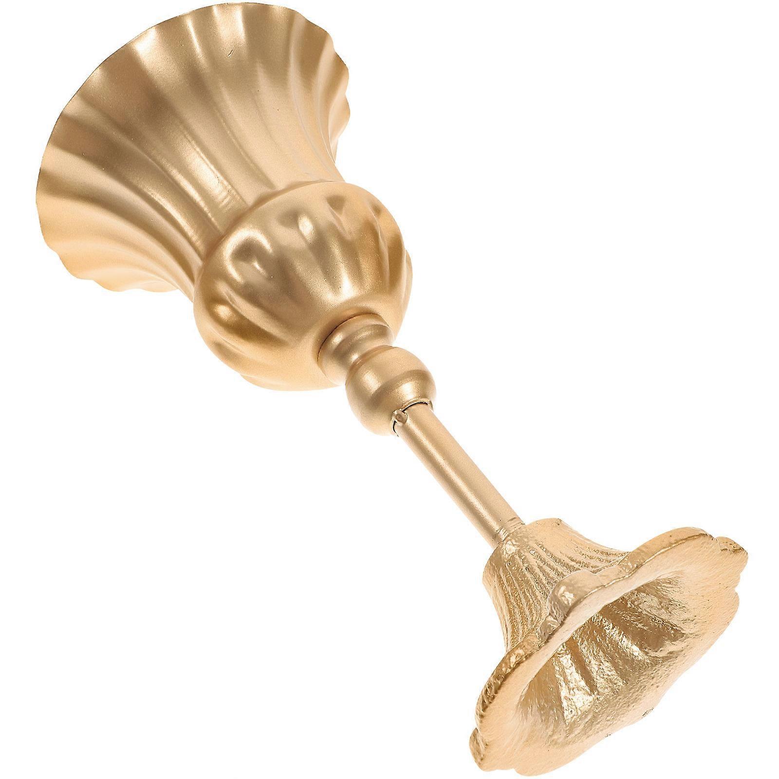 Golden Iron Vase for Home Decor European Style Retro Flower Arrangement Container 1Pc