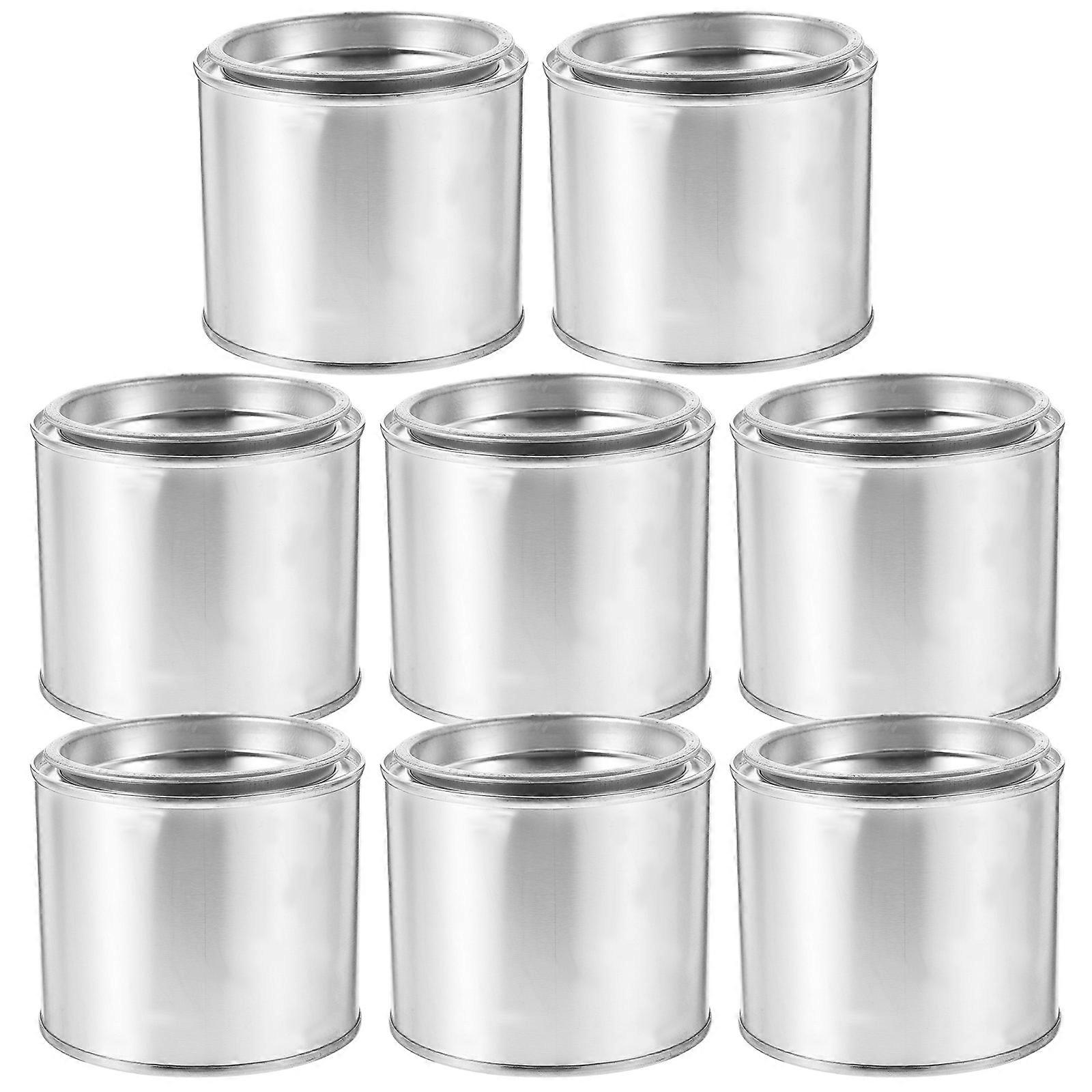 Paint Cans Metal Can With Lid Round Paint Storage Container For Home Use 8Set