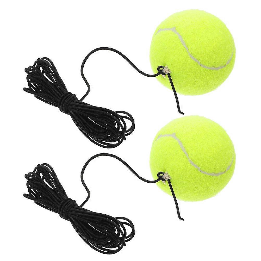 Tennis Ball With String Portable Tennis Training Beginner Body Coordination Round Ball 2Pcs