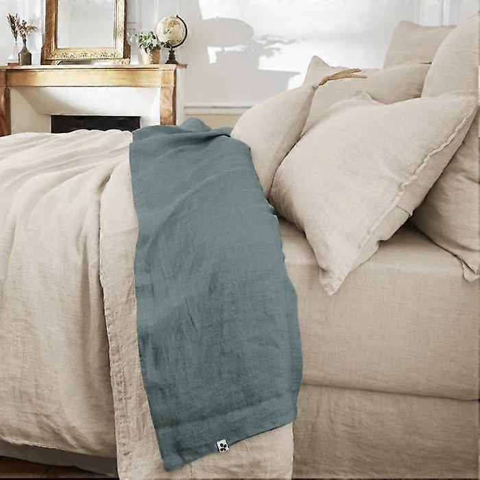Leffet papillon Soline flat sheet all sizes Washed linen - Soline Slate - 240 x 300 cm for double be