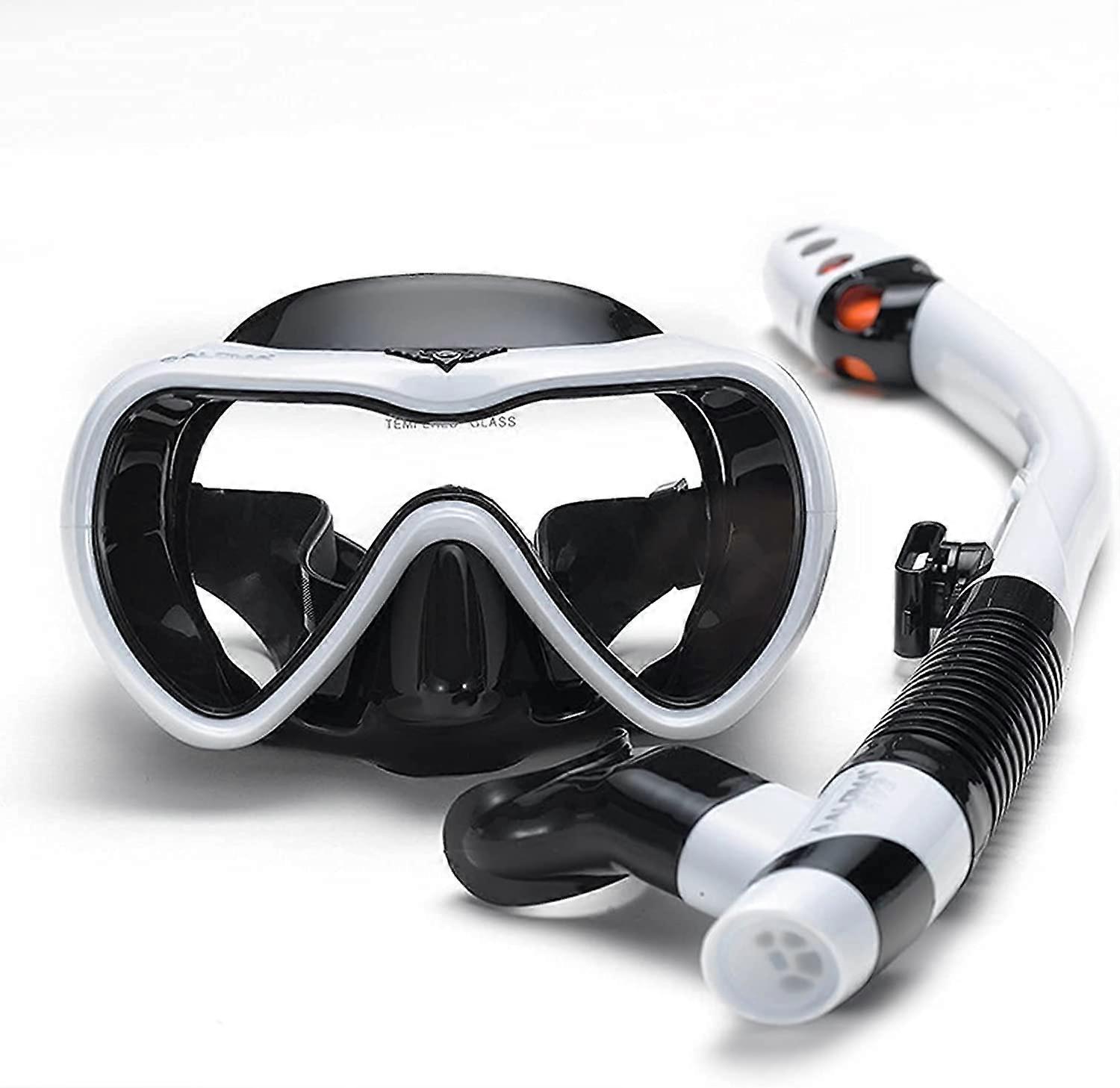 Snorkel Mask for Adults, Leak-Proof, Dive with Impact-Resistant Tempered Glass, Anti-Fog Snorkeling Gear for Water Sports