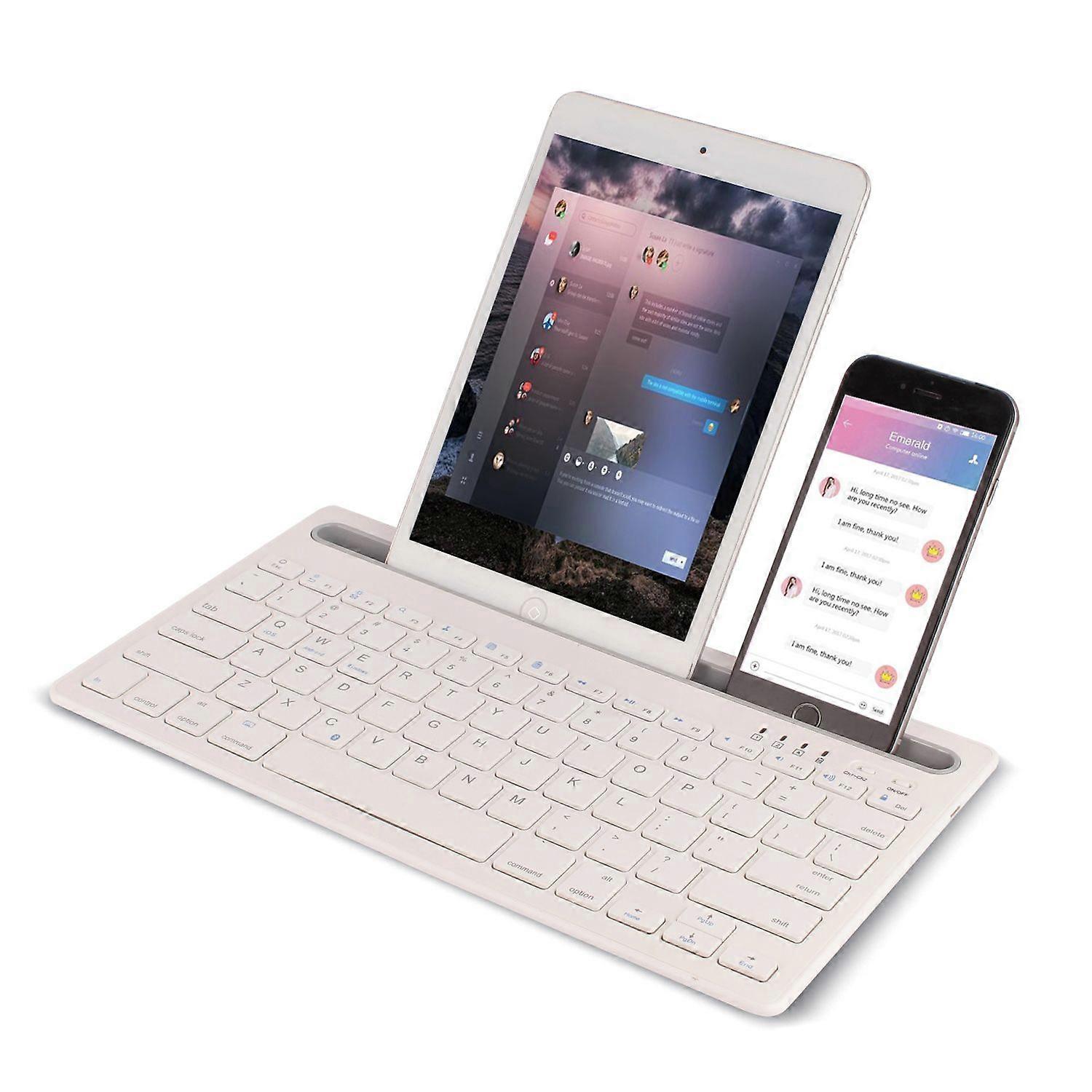 Dual-Device Connection Bluetooth Keyboard for IOS Android Windows Phones/Tablets