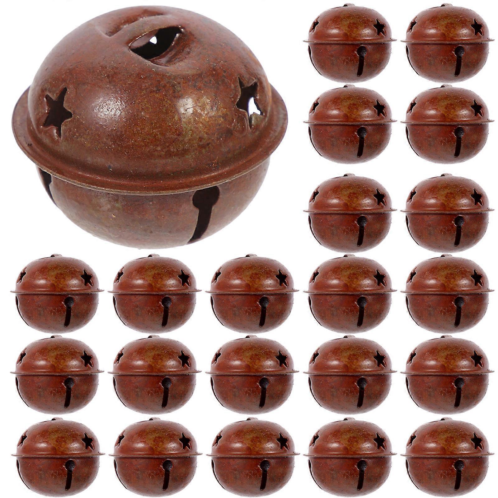 Tree Hanging Bell Rusted Bell with Star-Shape Cutouts for Home Decoration 50Pack