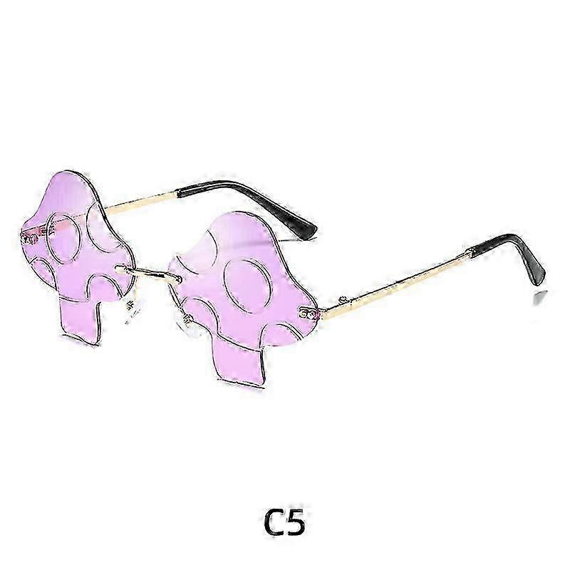Women's Irregular Mushroom Sunglasses Rimless Eyewear Set