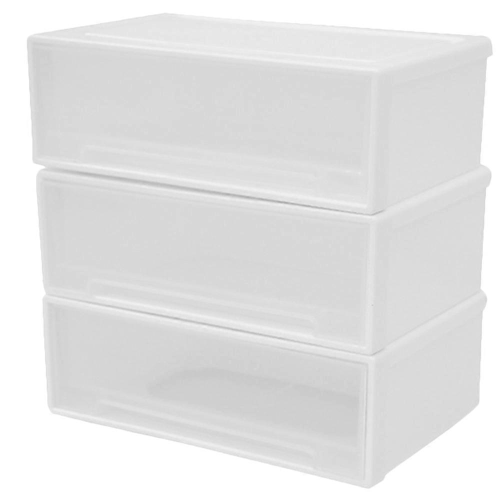Three Layer Desktop Storage Box Makeup Organizer Drawer Type Home PP Material Space Saving 1 Set