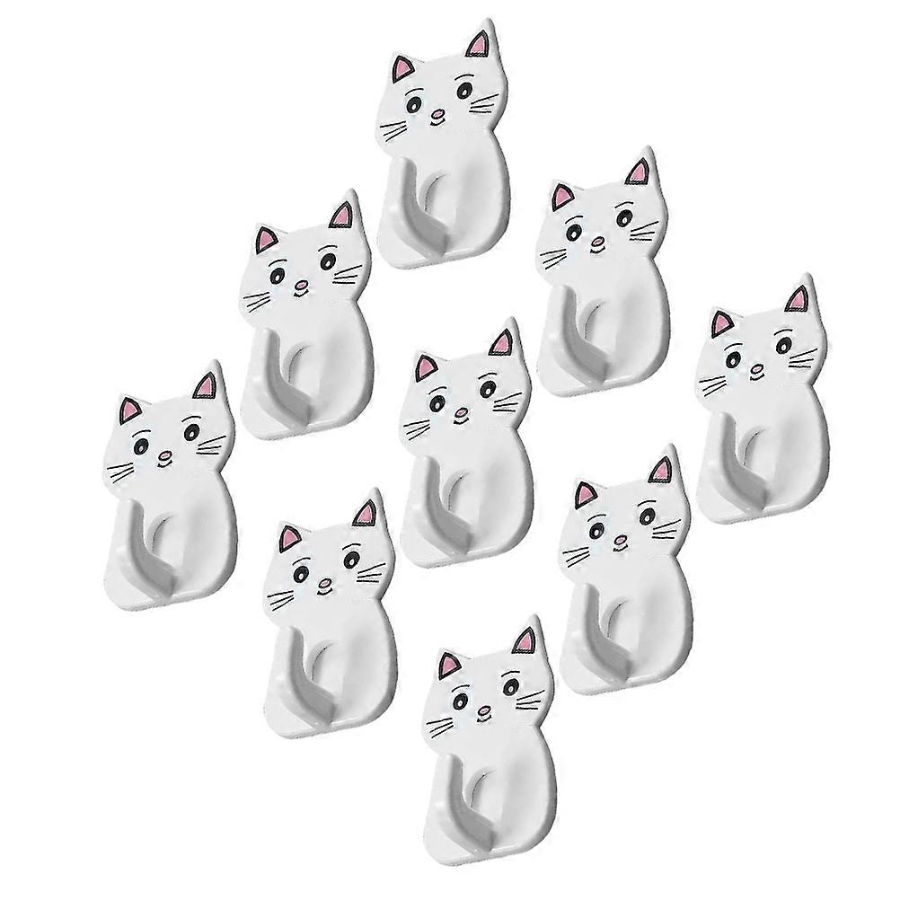 Cat Wall Hooks   Adorable Mini Storage Hooks for Bathroom Towels   Creative Cat Shaped Design   Strong Adhesive   9pcs Set for Organized Spaces