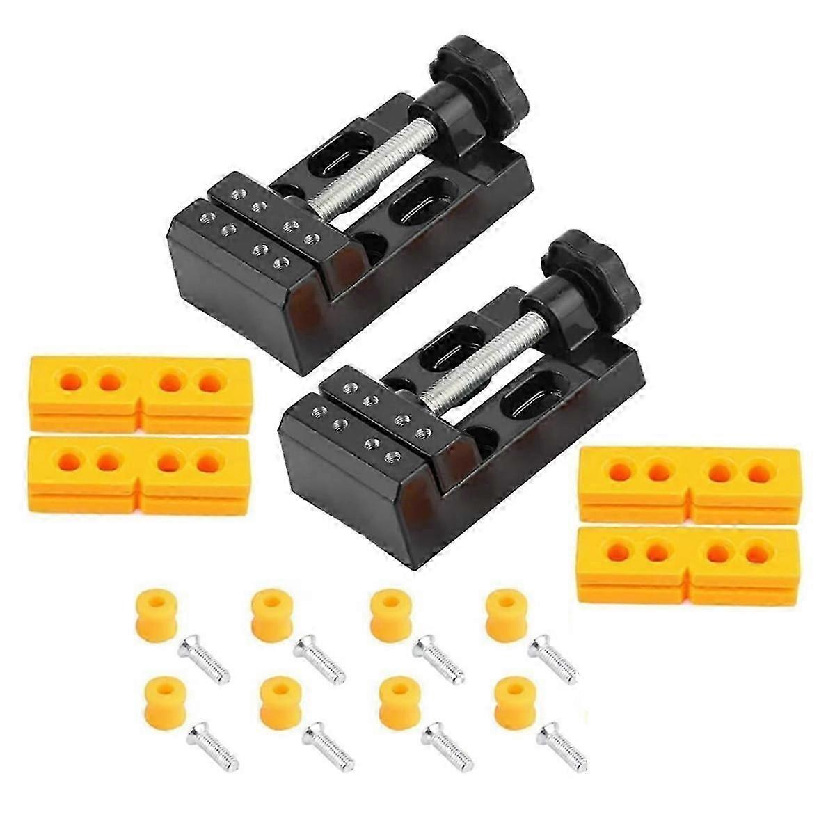 2 Sets Mini Vice Small Parallel Table Vice Flat Mini Table Vice Drill Vice for Jewellery Crafts DIY