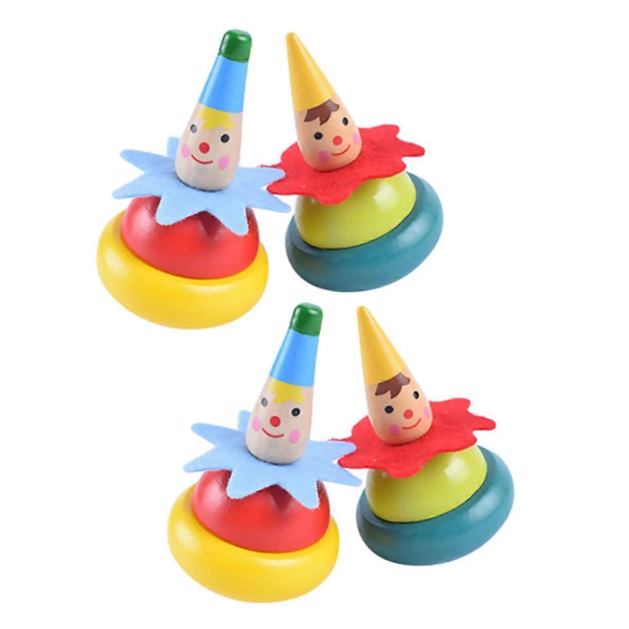 Gyroscope 4 Pack Wooden Gyroscope Toy For Kids Random Colour