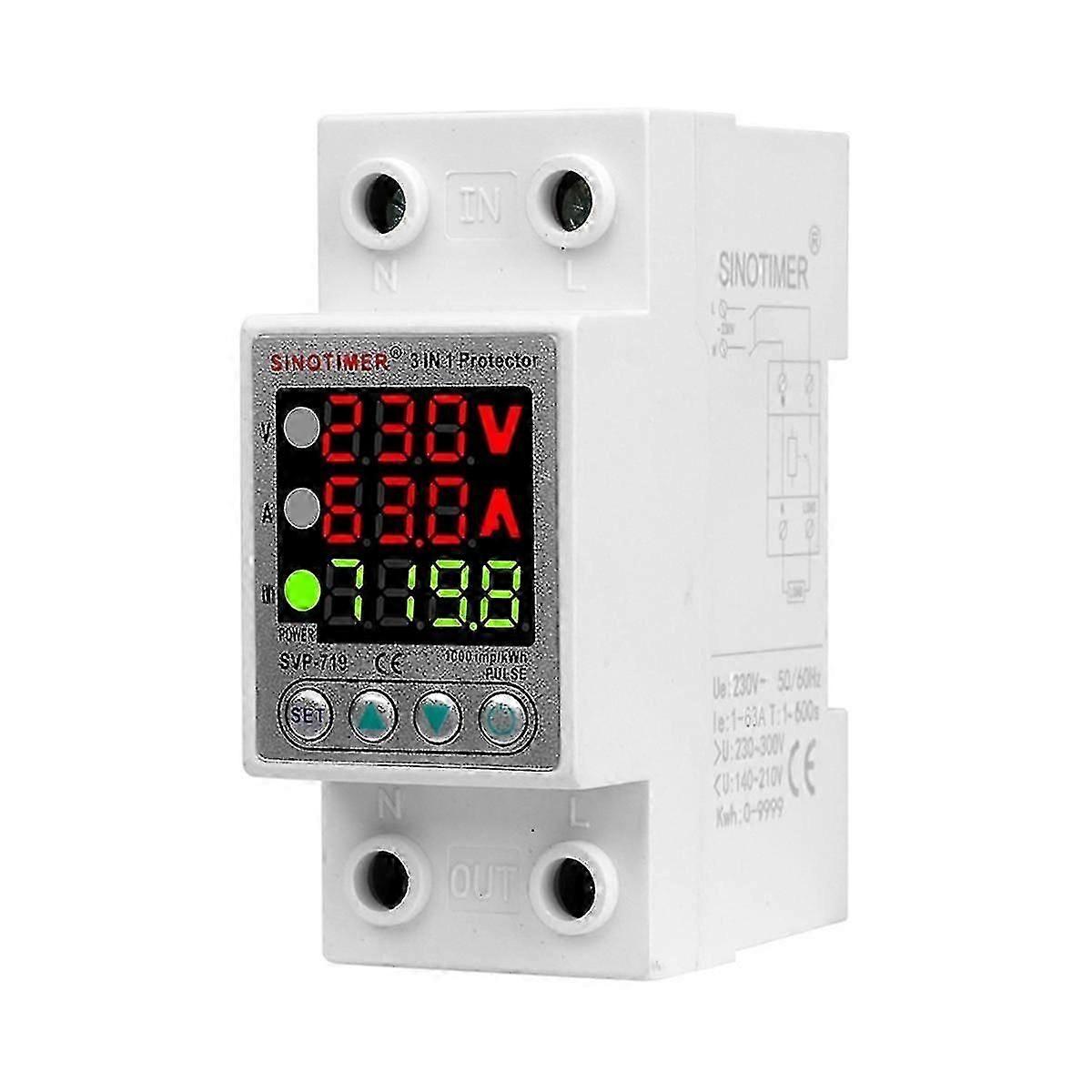 SVP-719 Adjustable Self-Compound Intelligent Overvoltage Protector Current Limiting Delay with Power Display