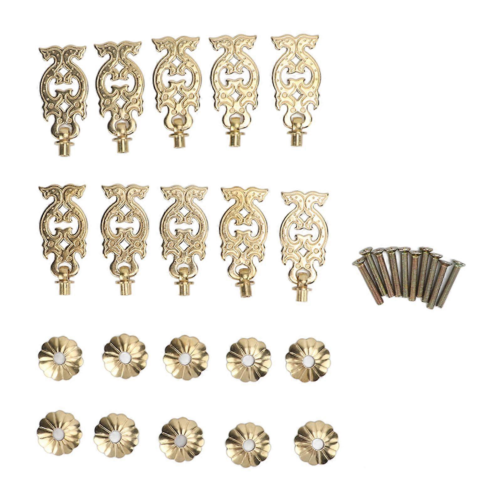 2025 Latest Model 10 Sets Antique Drawer Handle Thicken Little Double Dragon