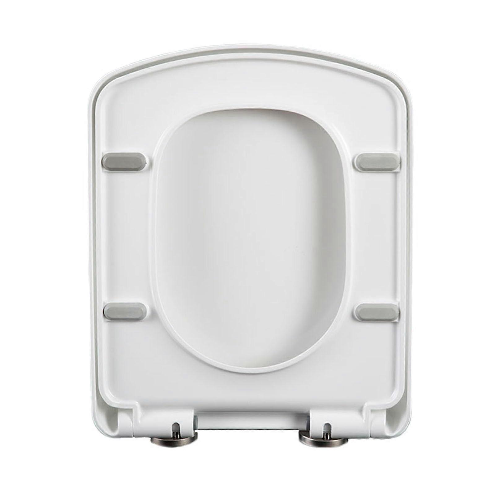 Quadratic Toilet Seat with Soft-Close Mechanism, Antibacterial Quick-Release Lid, 35.5x43cm, Easy Clean Design