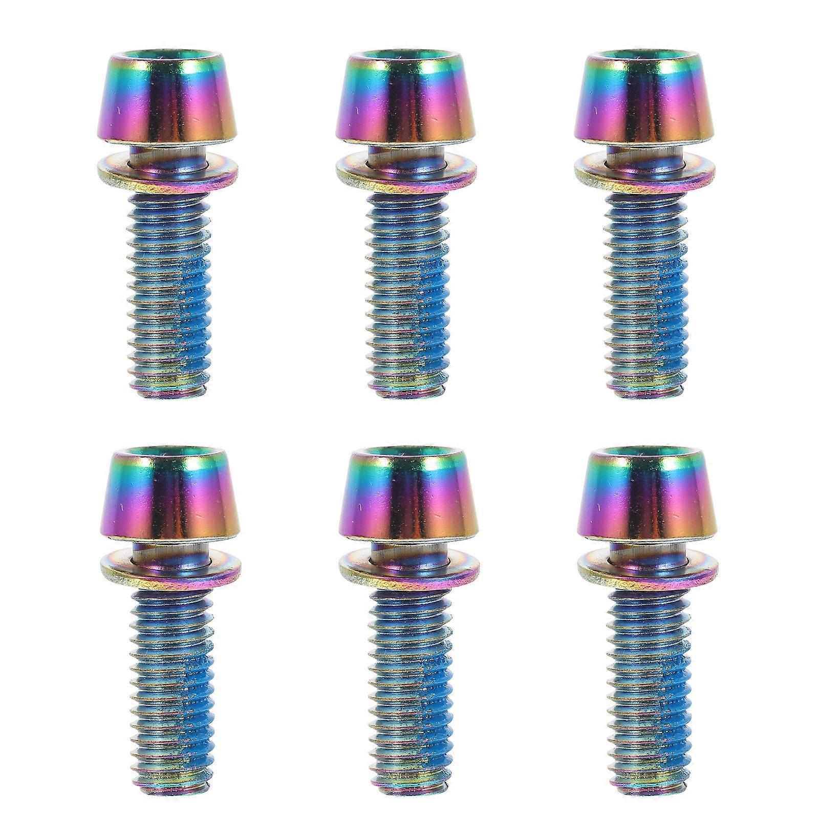 6pcs Durable Titanium Bike Rotor Screws for Disc Brake – Lightweight Replacement Fasteners for Cycling, Sturdy and Practical