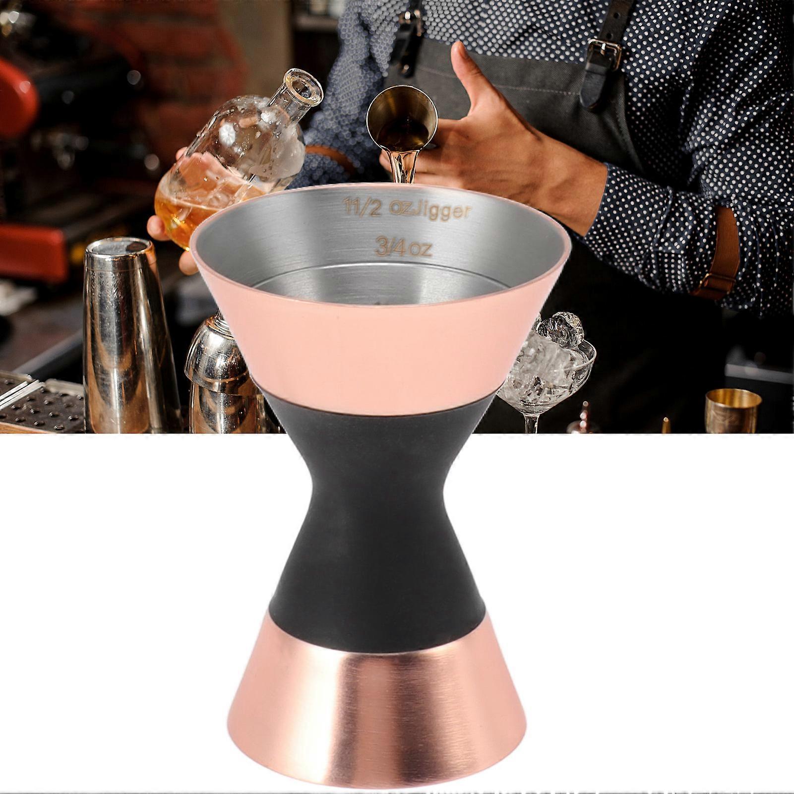 Cocktail Jigger Double Sided Stainless Steel Shot Measure Jigger with Scale for Home Bar Copper Plating