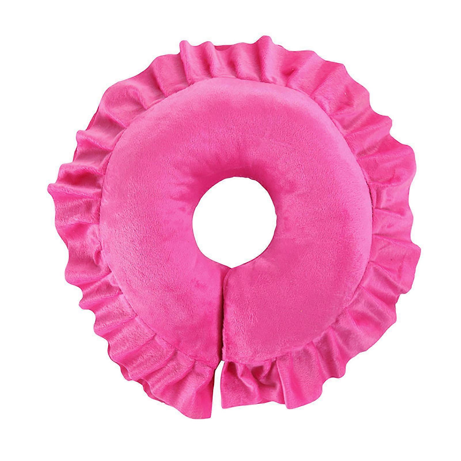 U Shaped Neck Support Cushion for Adults Rose Red