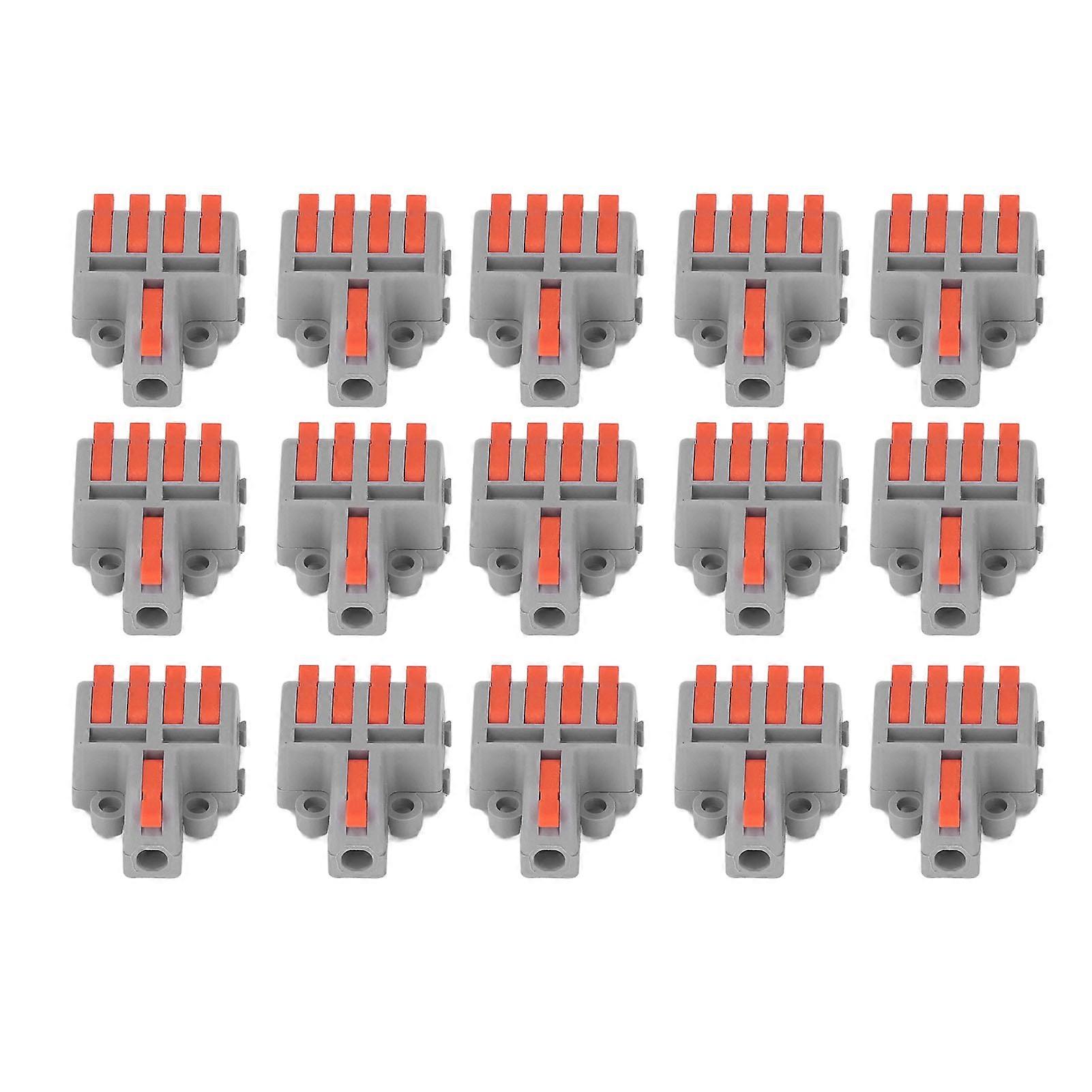 15Pcs DF‑14 Wire Splitter Nylon Copper Insulated Fast Connection Terminal for Hard Soft Wires