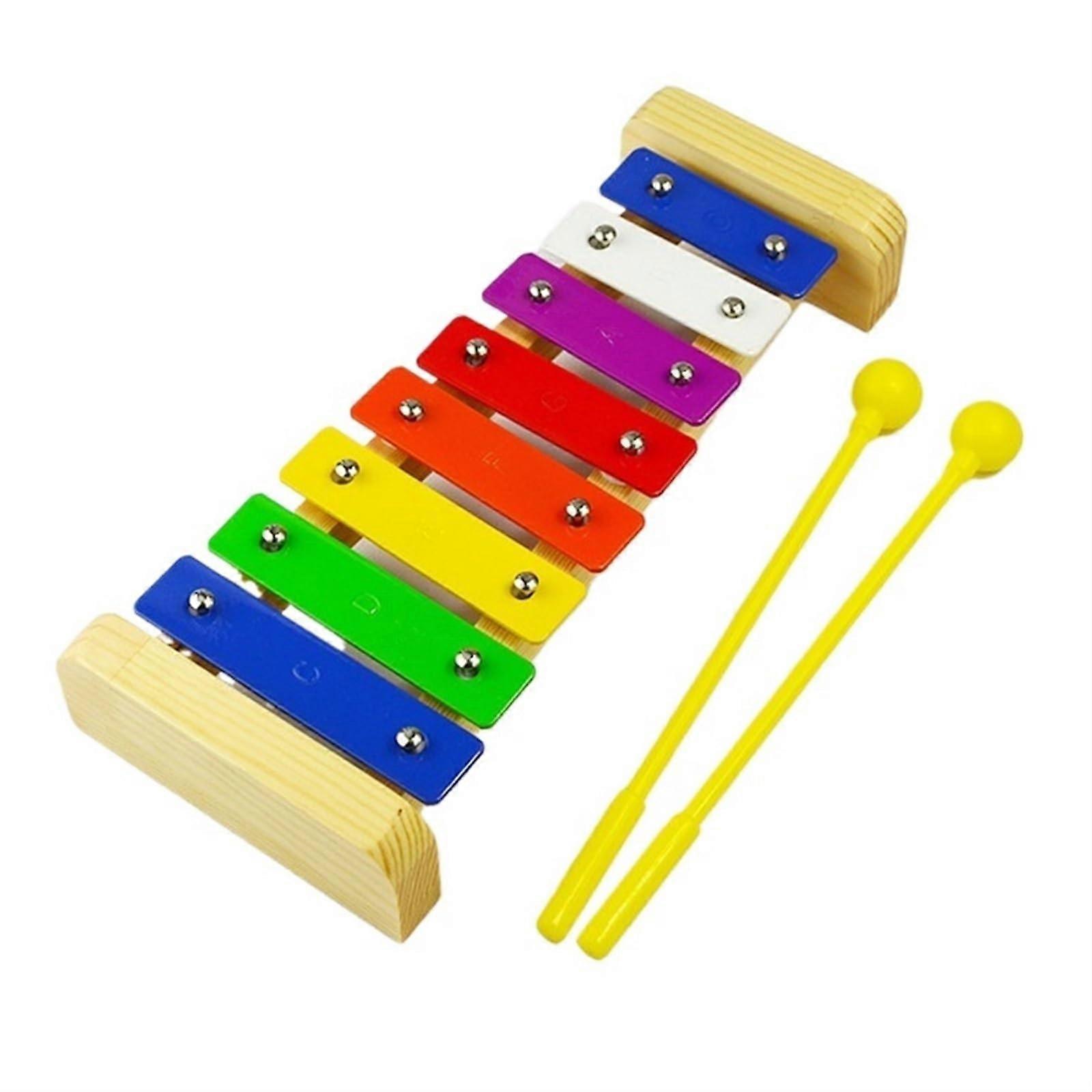 Professional Colorful 8Note Aluminum Plate Percussion Xylophone Musical Instrument for Beginners