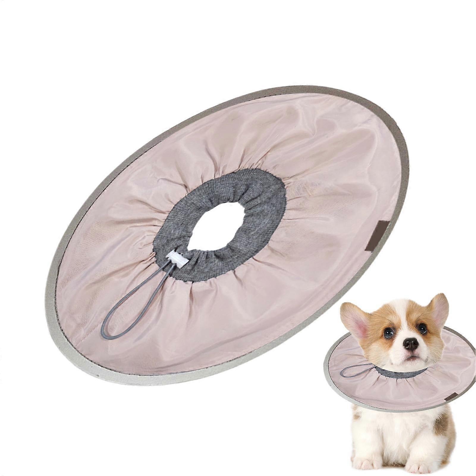 Dog Recovery Collar – Protective Cat Cone  Adjustable to Prevent Licking Wounds, Lightweight, Soft, Light Pink S