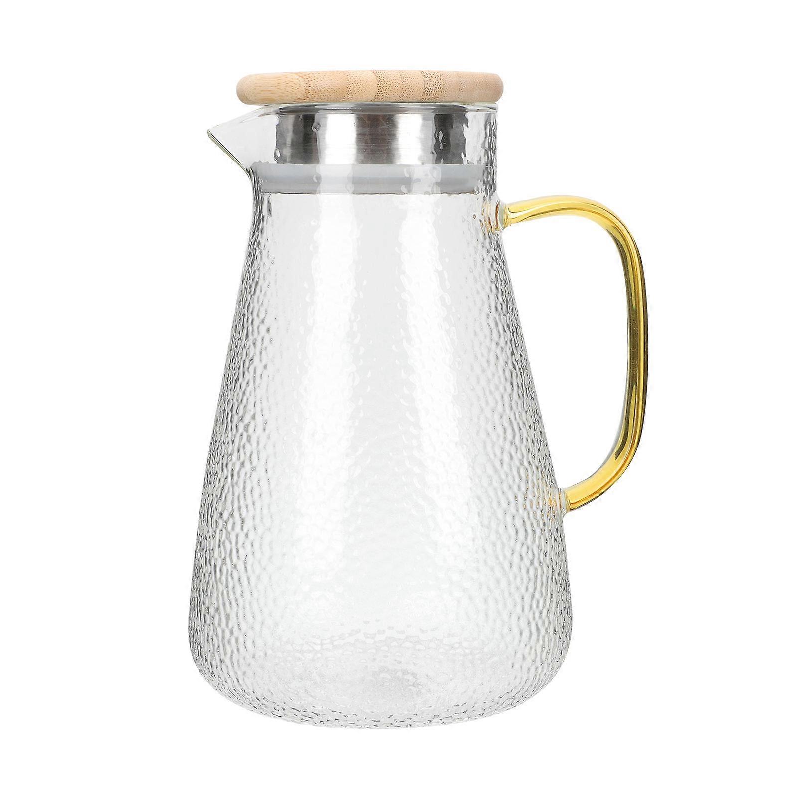 Water Container With Tap Large Capacity Water Kettle Milk Holding Entertaining Guests 20x14.5cm Bamboo 1Set