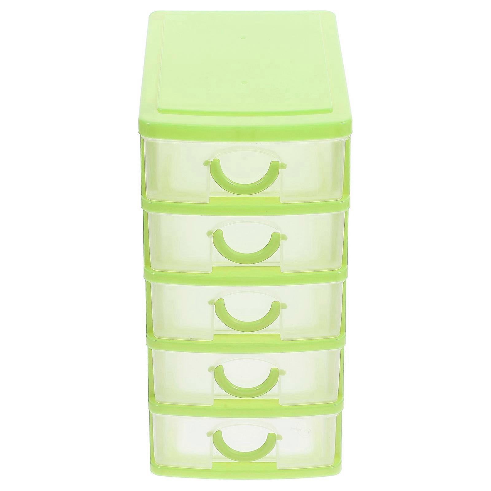 Mini Plastic Drawers Desktop Storage Organizer For Stationery Office Use 7.3×5.1×3.5in Organization 1Set