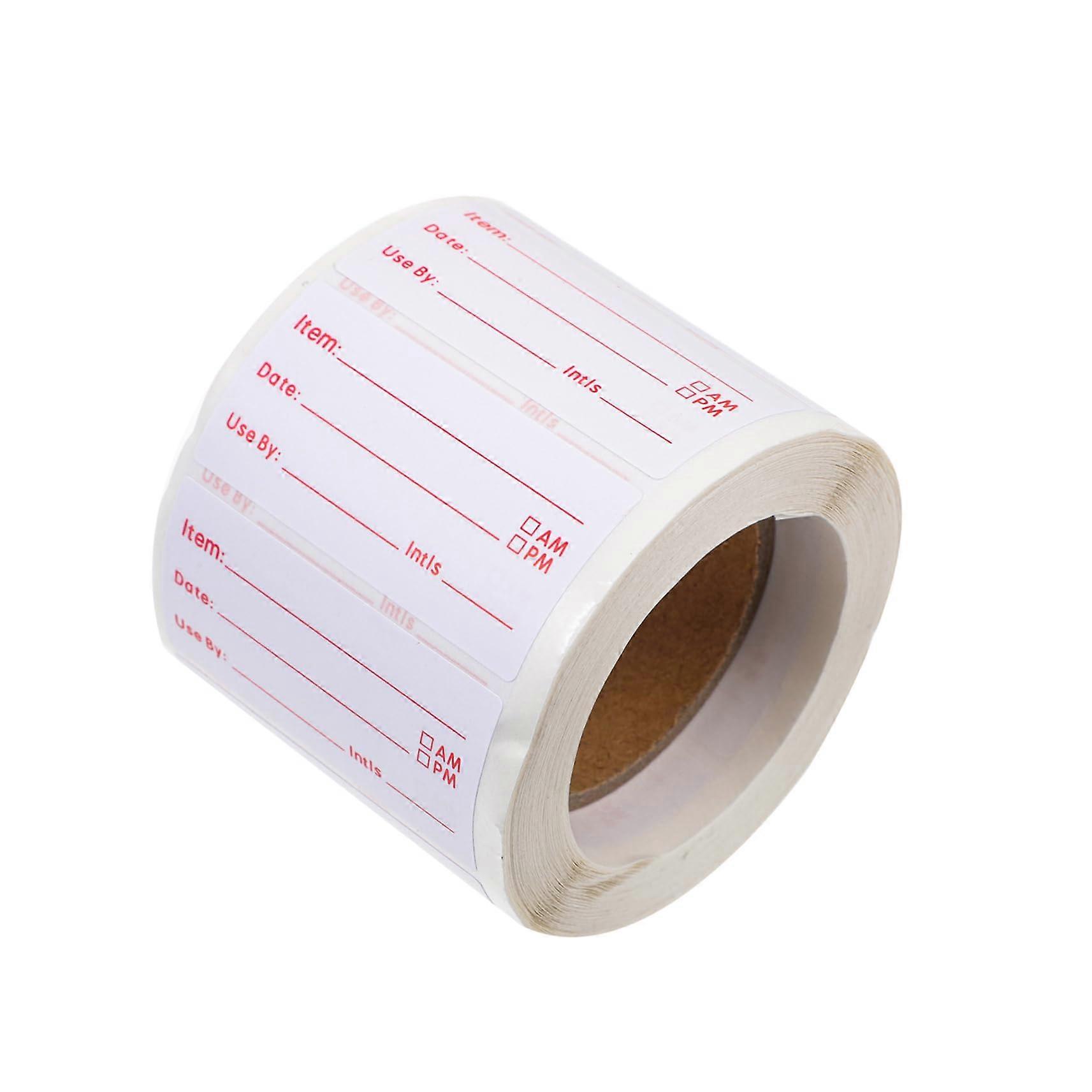 Labels for food preparation, 1 roll of writable labels for kitchens and restaurants, red.