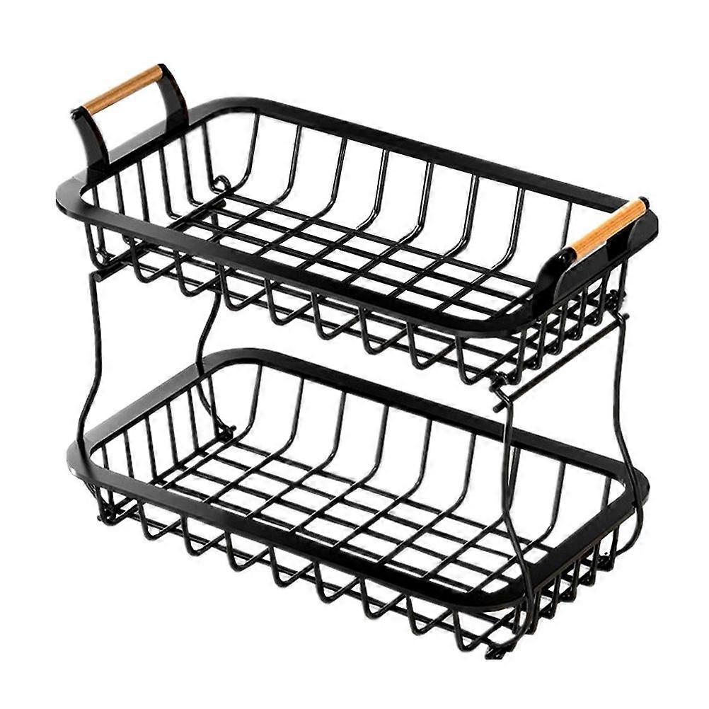 1pc Versatile Detachable Kitchen Drain Basket Multi Function Storage Container for Fruits, Vegetables, Snacks, Sturdy Design, Space Saving Double