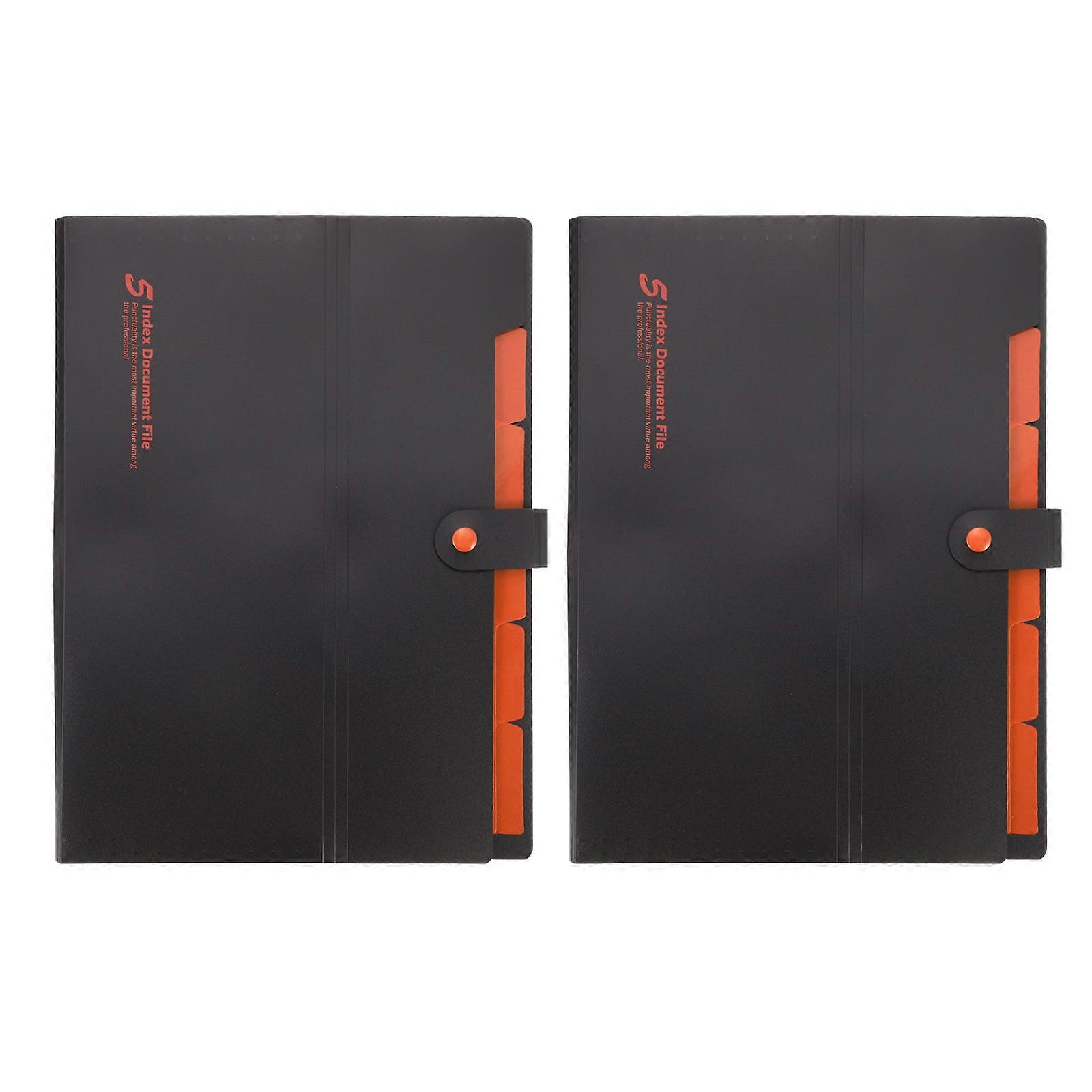 Document Folder Office Document Folder Multi Layer Accordion File Storage Bags Black Home Use 2Pcs