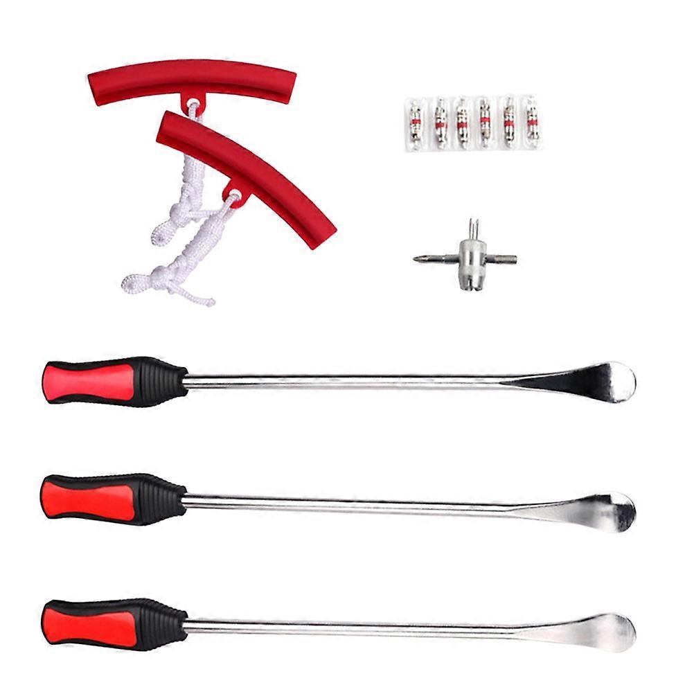 Bike Tire Repair Kit Tire Changing Tools Valve Removal Assorted Color 37.5x4cm 1Set