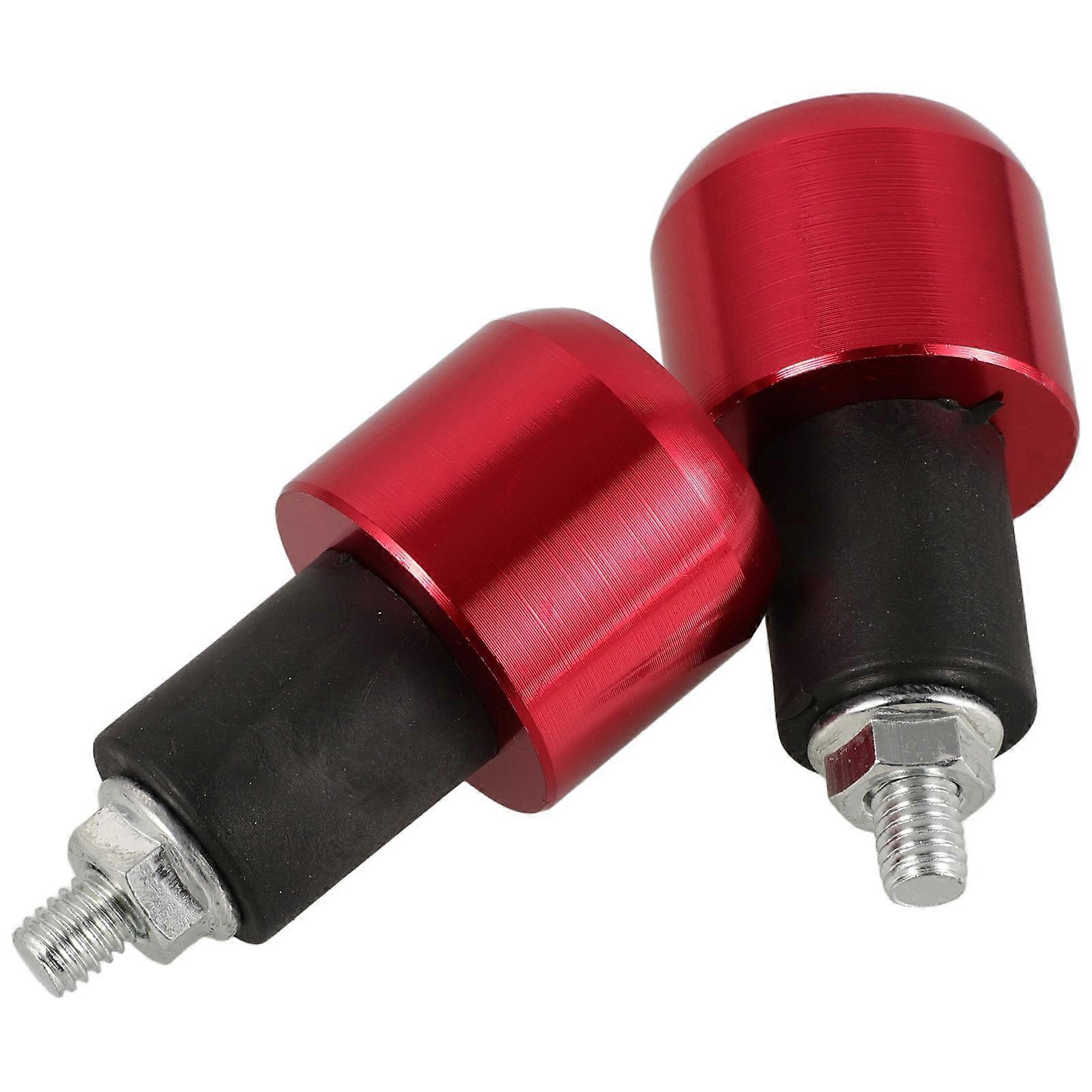 Red Aluminum Alloy Motorcycle Handlebar End Plugs for Bike Use with Precision Machining 1 Pair