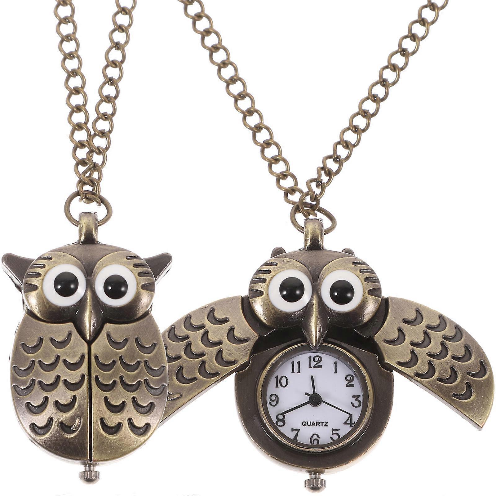 Retro Owl Pocket Watch Pendant with Durable Chain – Unique Alloy Design, High Precision Quartz Movement, Fashionable Accessory for All Occasions