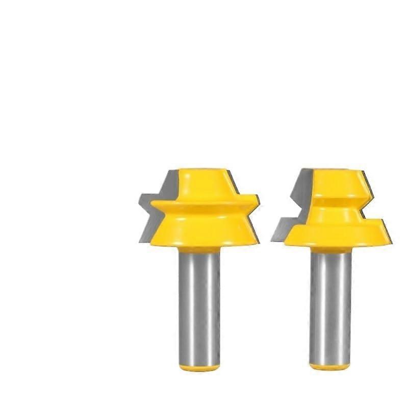 2PCS Dovetail Router Bit Woodworking Milling Cutter for Wood Face Mill (12x38x23)