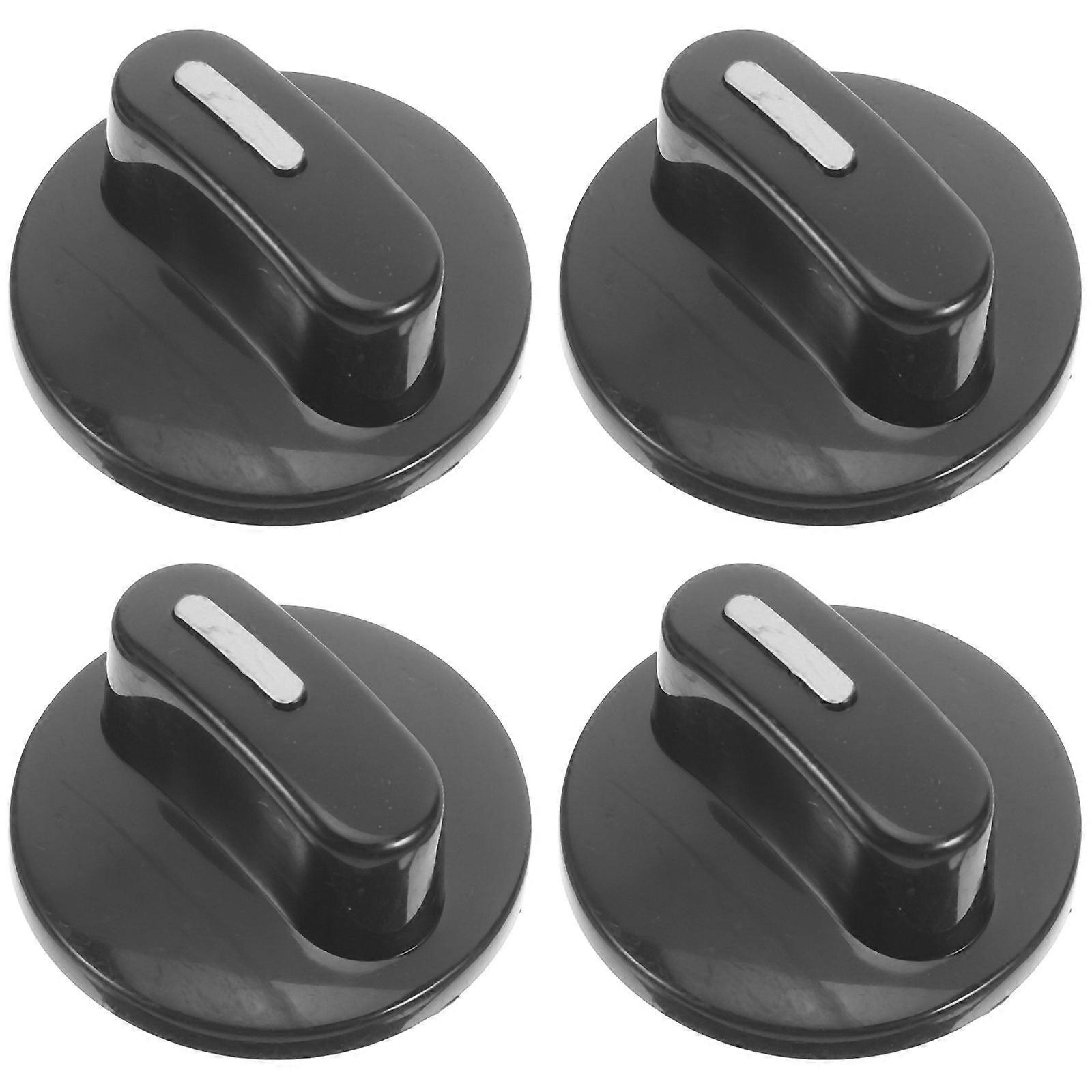 Electric Oven Control Knobs Universal Stove Knob Replacement 4Pcs Round High-Temperature Resistance Plastic