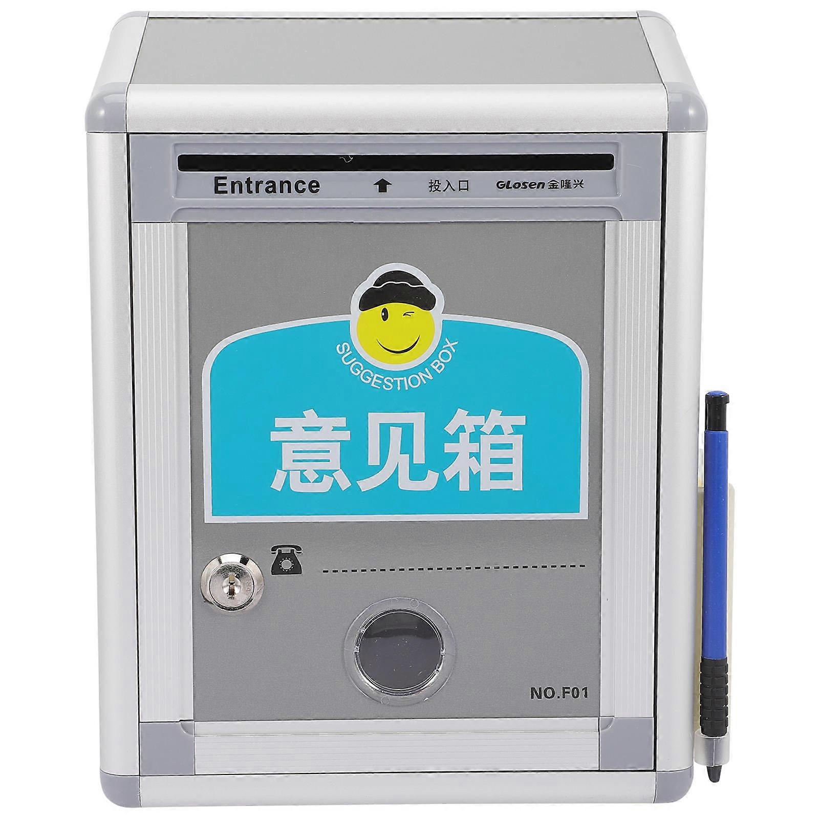 Silver Wall Mount Mailbox Lock Office Use Angled Front Classic Rural 28.5X21.5CM 1Pcs