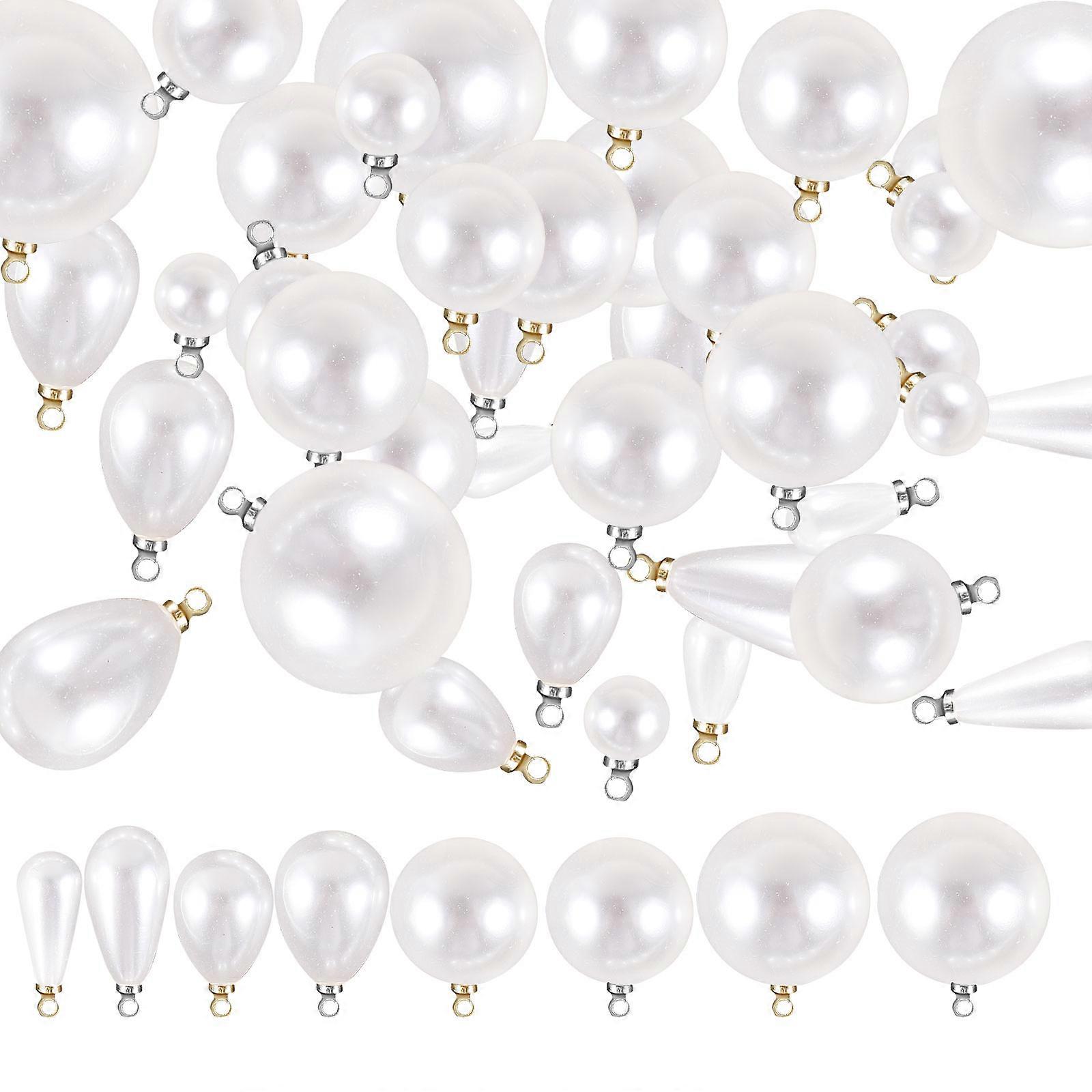 DIY Takı Yapma Malzemeleri Gümüş ABS Takılar Bilezikler ve Kolyeler için 60 Adet