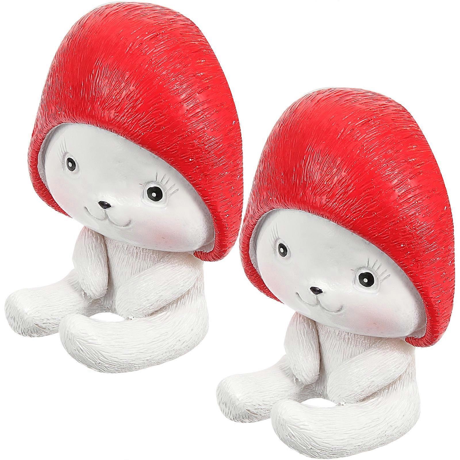 Adhesive Wall Mounted Key Hook Bunny Design Storage Organization 2Pcs