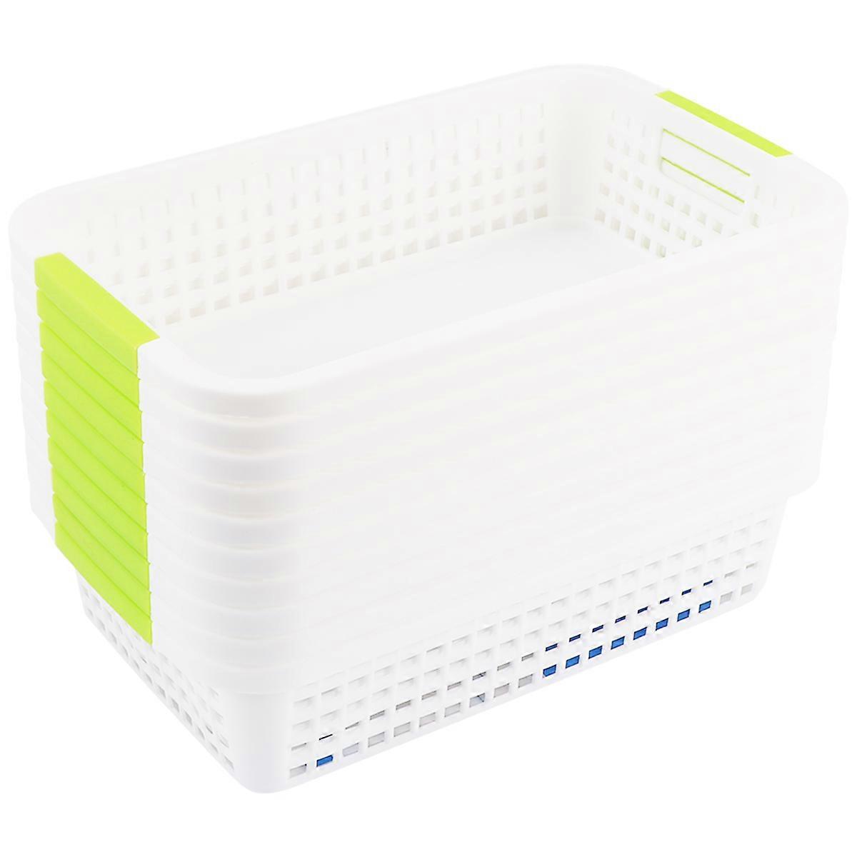 Desktop Sorting Basket 10Pcs Assorted Color Stylish Handle Hole for Storage Household Basket