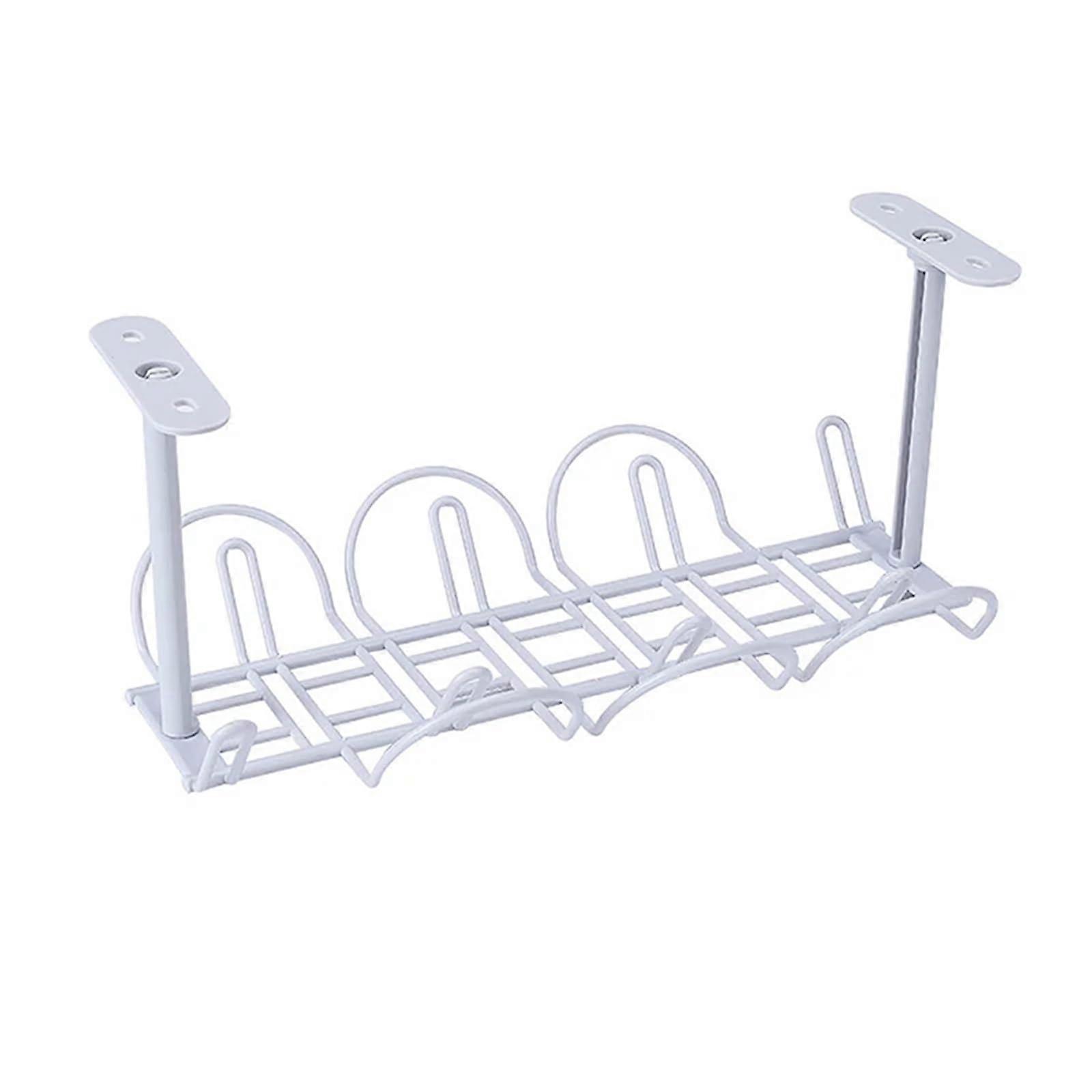 Under the Desk Cable Management Tub, Tray, Socket Holder, Power Strip, Storage Shelf Grey
