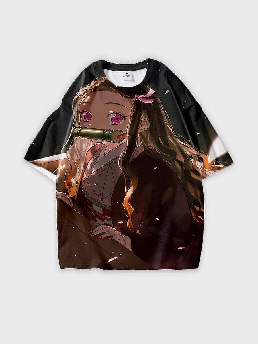 T-shirt round neck Character Pattern loose short sleeve P442