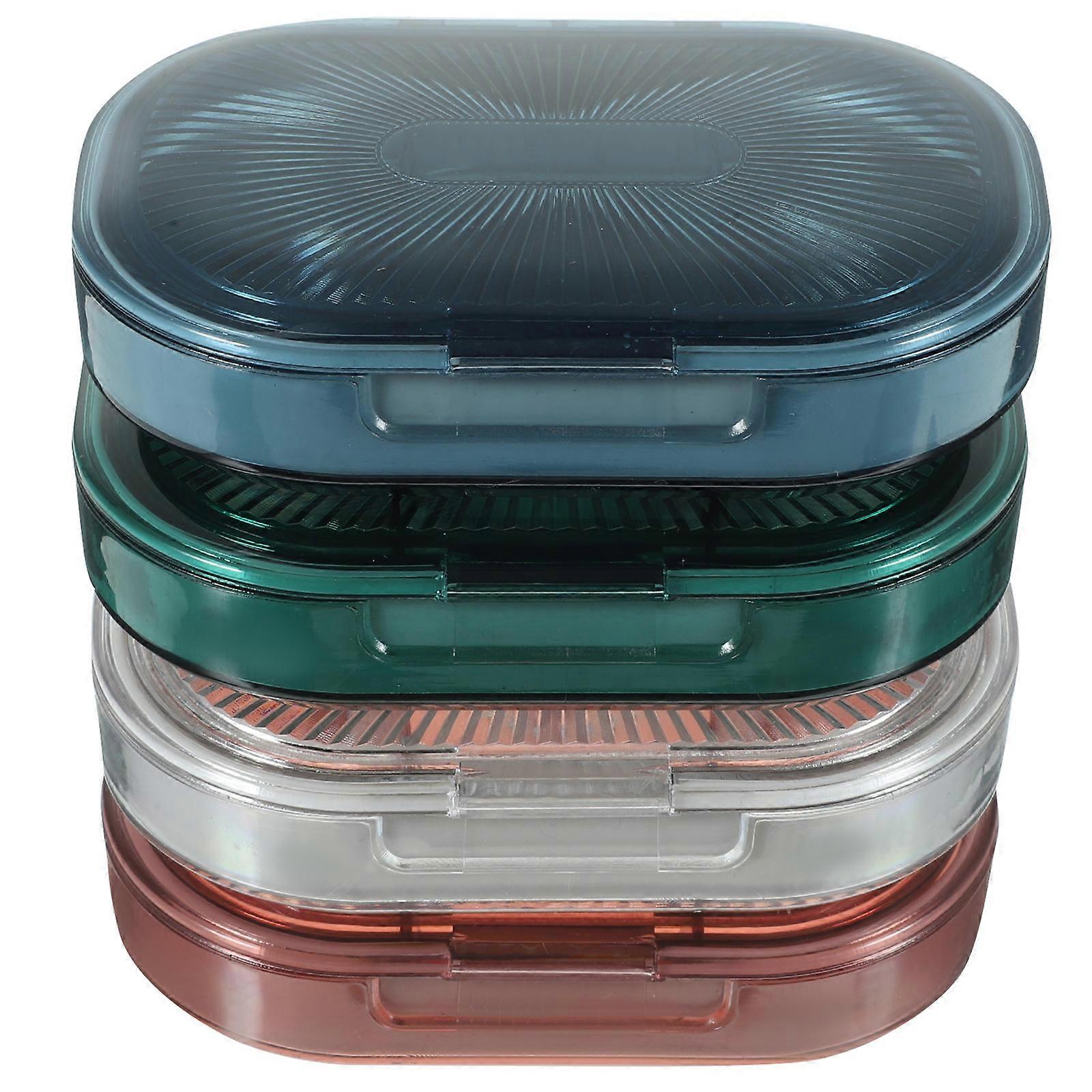 Portable Medicine Box Small 4Pcs Travel Organizer for Home Use Assorted Color Moisture-proof Compact Design