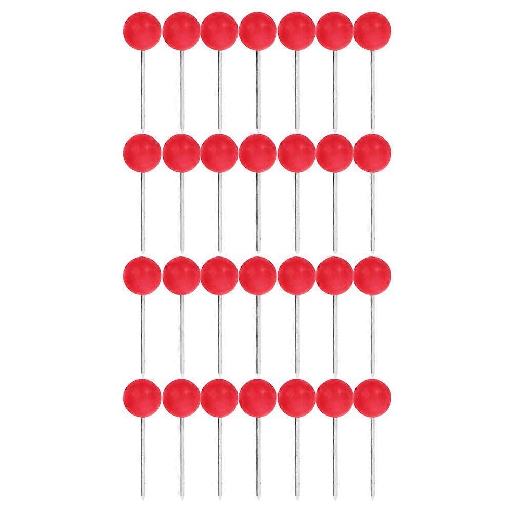 Red Round Head Push Pins for Marking with Stainless Steel Needle and Plastic Large Head Design for Versatile Use 200pcs