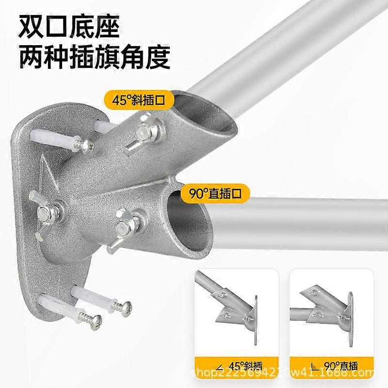 حامل العلم: حامل عمود العلم المثبت على الحائط للخدمة الشاقة - قوس سارية العلم مزدوج الموقف - حامل العلم من سبائك الألومنيوم للمنزل التجاري والسكني 