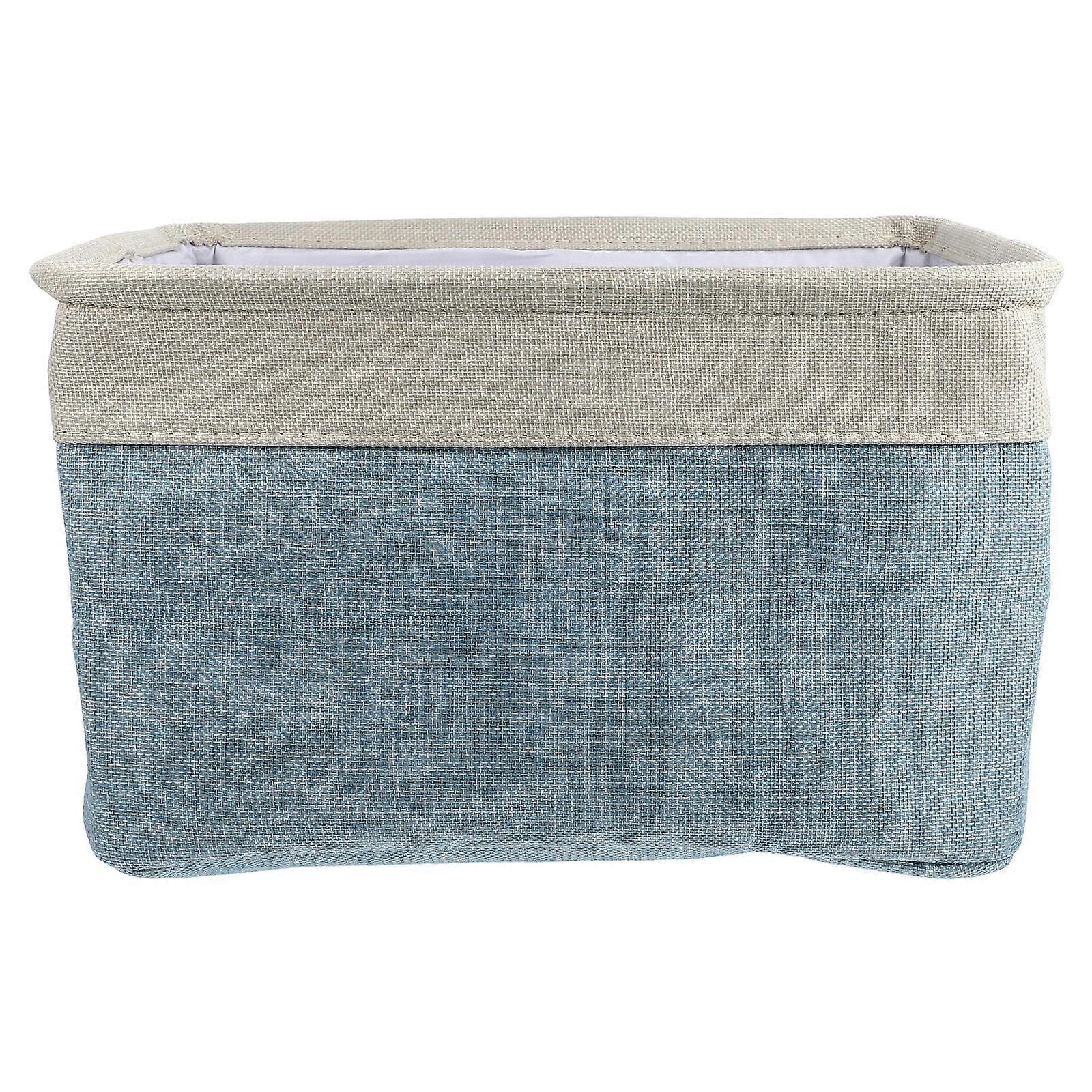 Woven Storage Basket Large Capacity Clothes Storage Rectangular Blue 36.00X26.00X22.00Cm Folding 1Pack