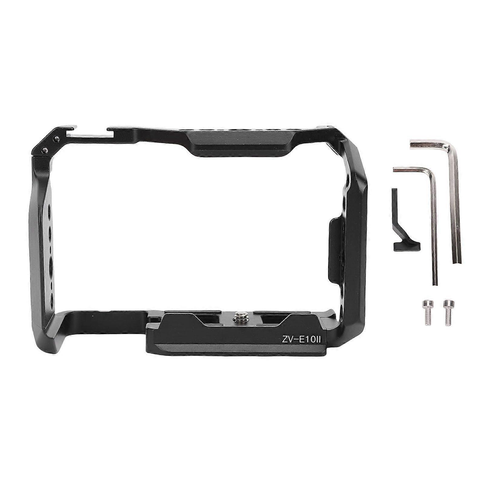 ZV-E10II Protective Frame Case - Camera Video Rig With Cold Shoe Mount, 1/4-Inch And 3/8-Inch Screw Holes, 3/8-Inch Positioning Hole