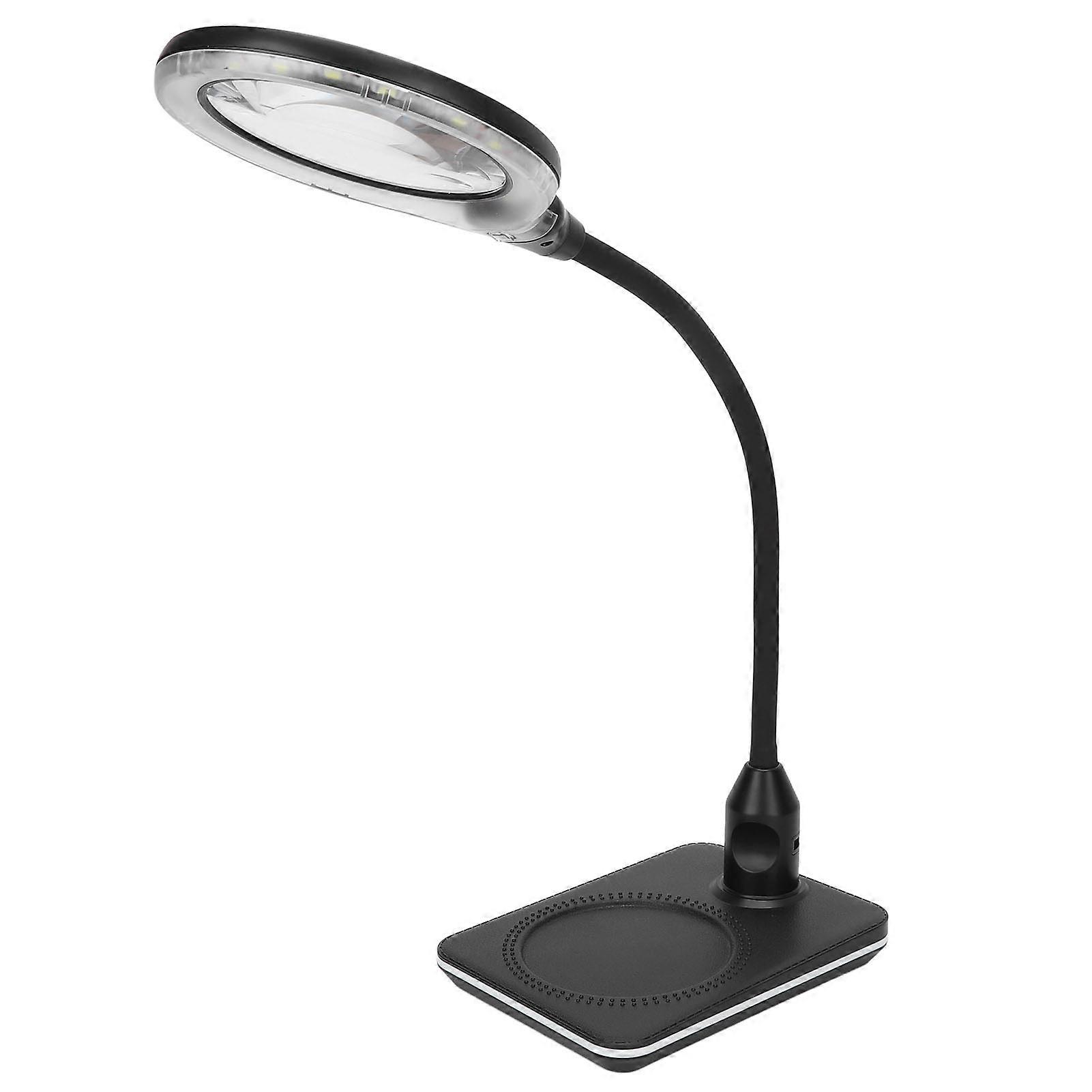 Lampe loupe 3X primaire 10X secondaire Clip On Soft LED Port USB Loupe à col de cygne réglable avec lumière 