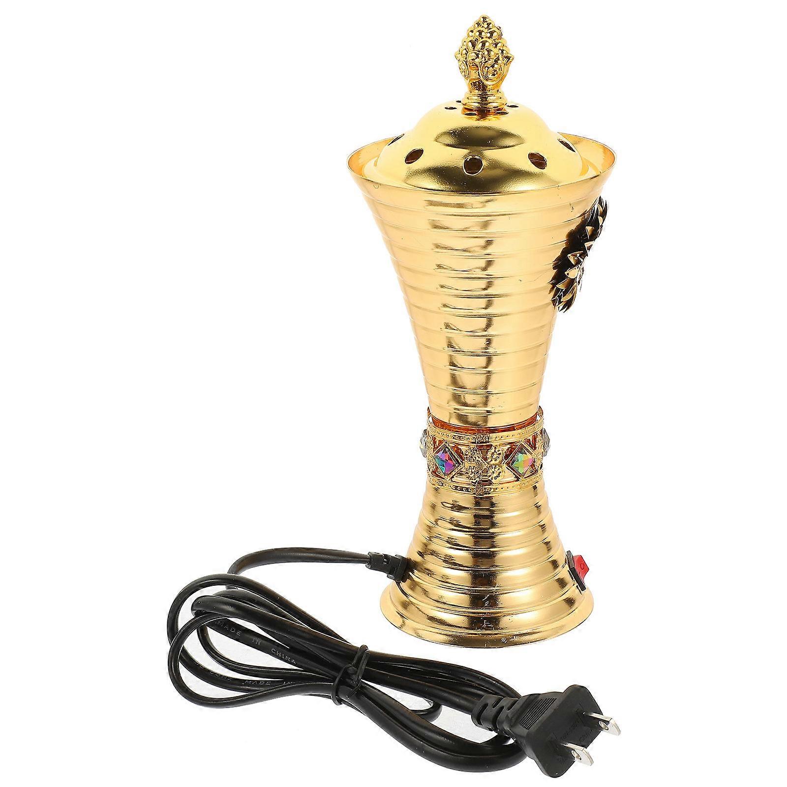 Decorative Iron Incense Burner Suitable For SPA Home Use With Unique Vintage Golden Appearance 1Set