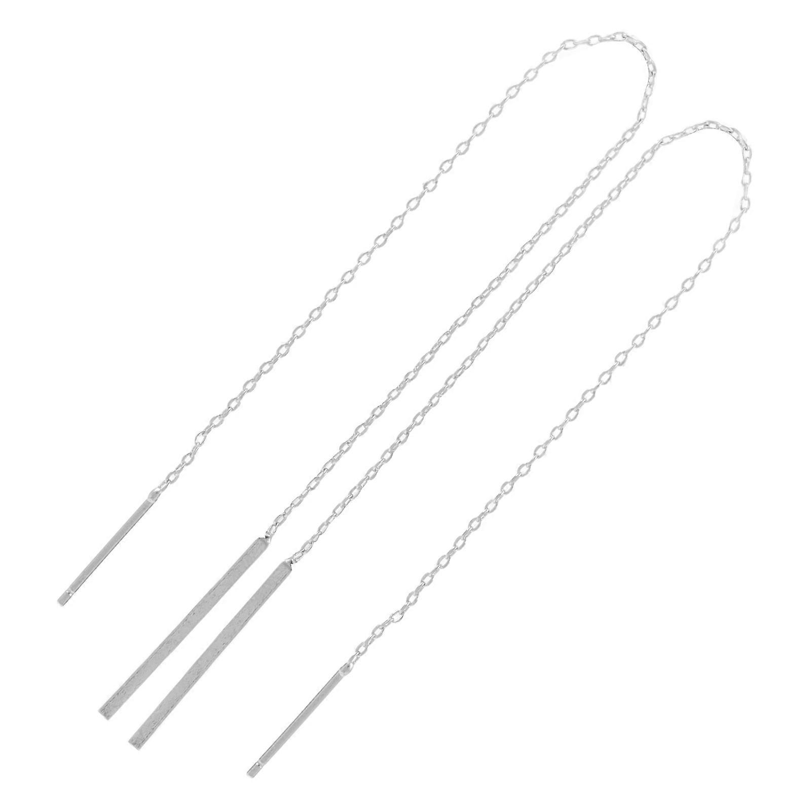 Long Thread Copper Earring for Women 1Pair Silver Creative Earrings with