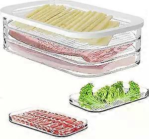 Lunch Meat Container for Fridge, 3-Layer Stackable Cold Cuts Storage Containers, Transparent Deli Meat Container for Fridge with Lid for Meats Cold Cu