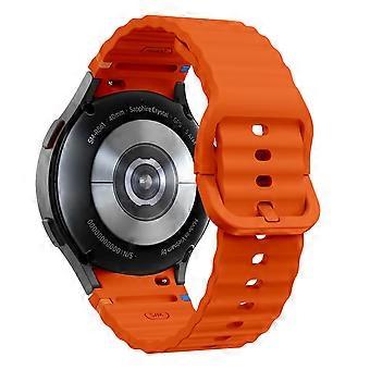 For Samsung Galaxy Watch FE 7 6 5 4 Wave Design Watch Band Stitching Line Decor Silicone Strap - Ora