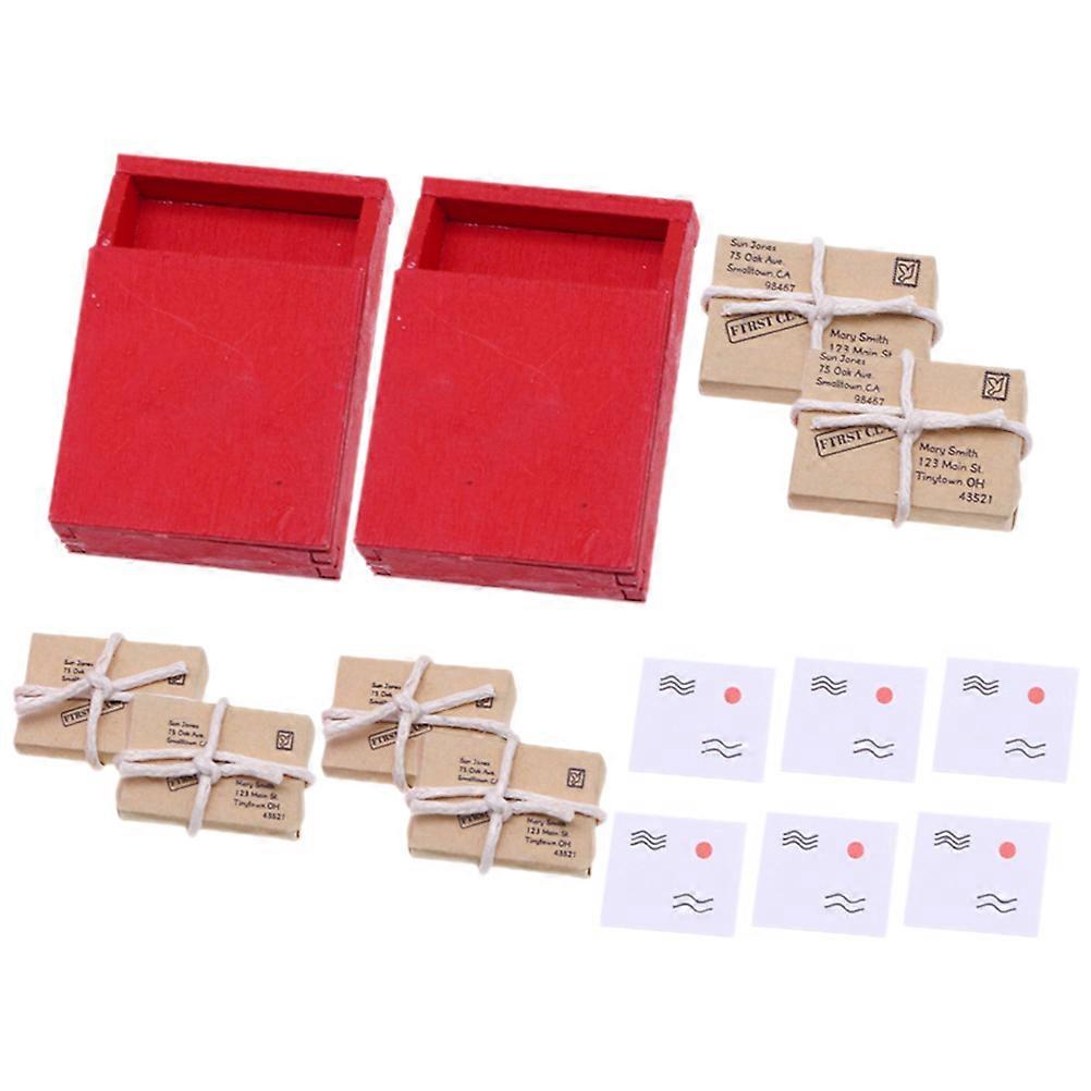 Mini Mailbox and Parcels Set for Decor Safe for Kids to Play with Realistic Appearance
